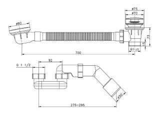Слив-перелив Raglo R600.31.06 автомат 60см чёрный